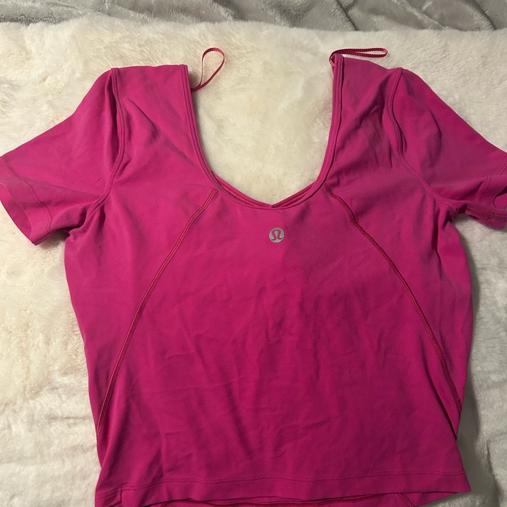lululemon athletica Pink V-Neck Blouse